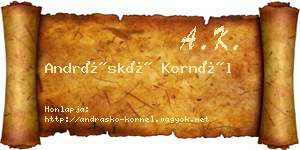Andráskó Kornél névjegykártya