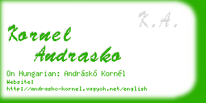 kornel andrasko business card