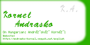 kornel andrasko business card